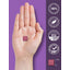 A 7/8 inch wide square melatonin with magnesium chew held between fingers.