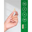 CL Marshmallow capsule held in a hand, measured against a ruler showing a length of 3/4 inch.