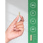 Infographic stating 100% highest quality, ethically sourced ingredients, packaged and lab tested in USA, 3/4 inch capsule.