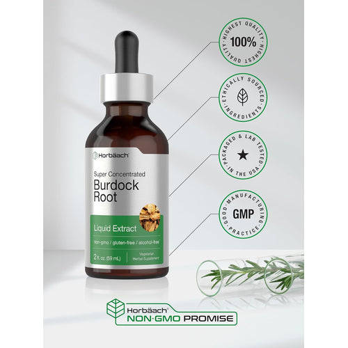 Burdock Root Liquid Extract Alcohol Free, 2 fl oz (59 mL) Dropper Bottle