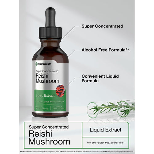 Reishi Mushroom Liquid Extract, 2 fl oz (59 mL) Dropper Bottle