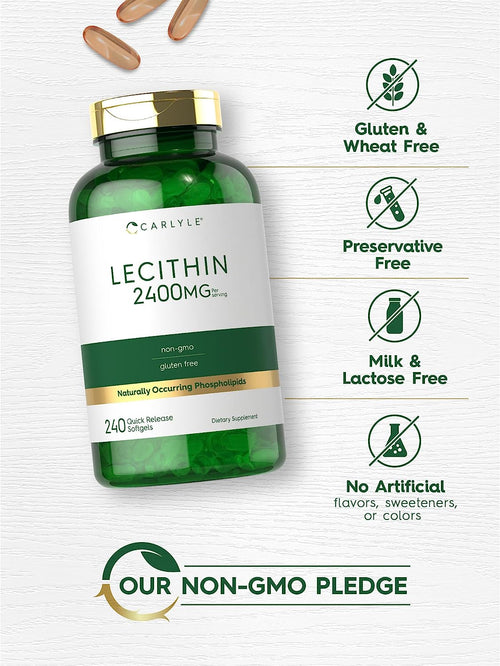 Lecithin - NON GMO, 2400 mg, 240 Quick Release Softgels