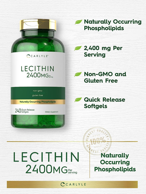 Lecithin - NON GMO, 2400 mg, 240 Quick Release Softgels