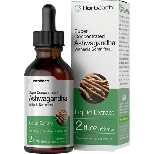Ashwagandha Liquid Extract Alcohol Free, 2 fl oz (59 mL) Dropper Bottle