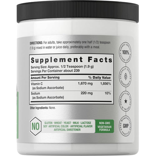 Sodium Ascorbate Buffered Vitamin C Powder, 16 fl oz (473 g) Bottle