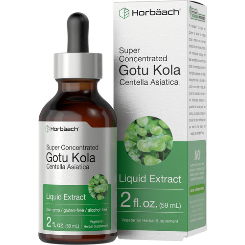 Gotu Kola Liquid Extract Alcohol Free, 2 fl oz (59 mL) Dropper Bottle