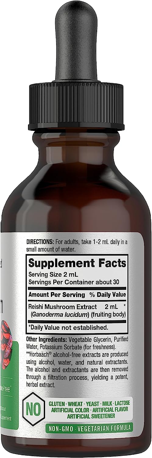 Reishi Mushroom Liquid Extract, 2 fl oz (59 mL) Dropper Bottle