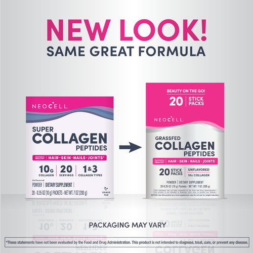 Collagen Peptides 10 gram Stick Packs, 20 Stick Packs