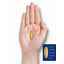 Carlyle Burpless Omega-3 Fish Oil 1200 mg softgel, about 7/8 inch long, held in a hand.