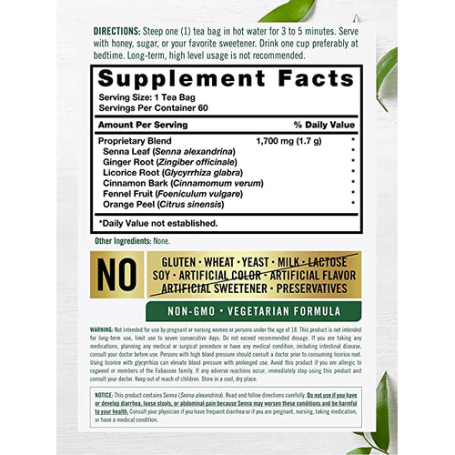 Herbal Laxative Tea, 60 Tea Bags