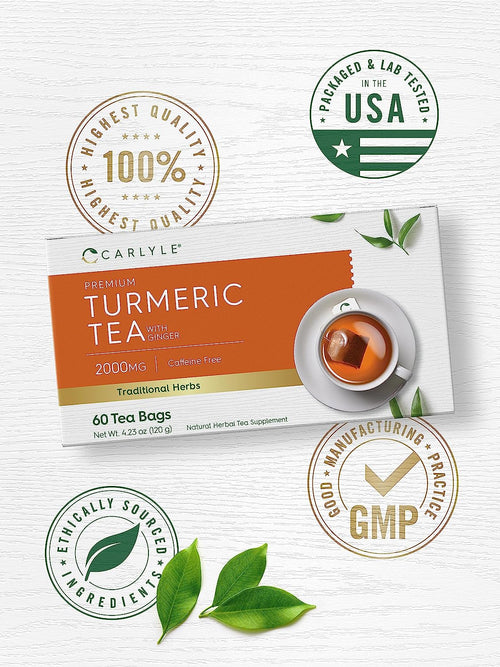 Turmeric Tea, 2000 mg, 60 Tea Bags