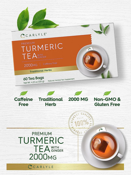 Turmeric Tea, 2000 mg, 60 Tea Bags