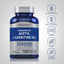Acetyl L-Carnitine bottle with icons indicating gluten, wheat, milk, lactose, soy free, non-GMO, no artificial flavors, sweeteners, preservatives, colors.