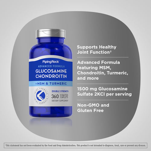 Advanced Double Strength Glucosamine Chondroitin MSM Plus Turmeric, 360 Coated Caplets