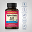 Alpha Lipoic Acid bottle with icons indicating Gluten, Wheat, Milk, Lactose, and Soy Free, Non GMO, No Artificial Flavors or Preservatives.