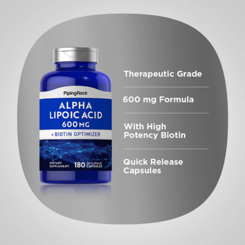 Alpha Lipoic Acid, 600 mg, 180 Quick Release Capsules, 2  Bottles