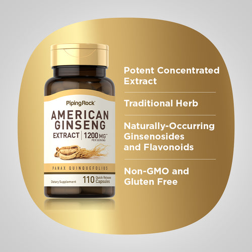 American Ginseng, 1200 mg (per serving), 110 Quick Release Capsules
