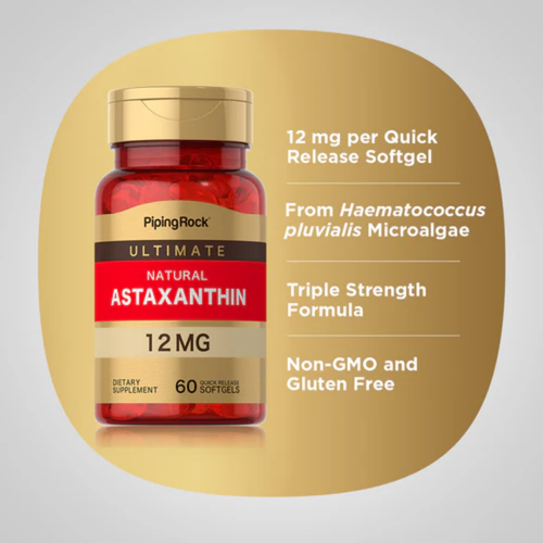 Astaxanthin, 12 mg, 60 Quick Release Softgels, 2  Bottles