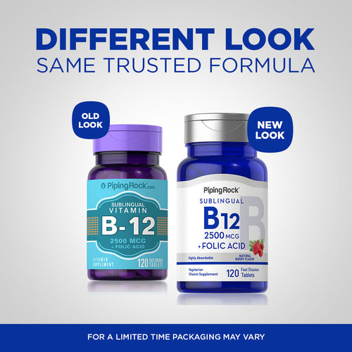B12 2500 mcg + Folic Acid 400 mcg, 120 Fast Dissolve Tablets