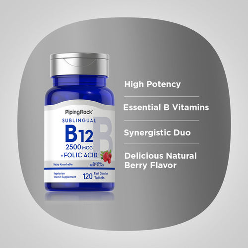 B12 2500 mcg + Folic Acid 400 mcg, 120 Fast Dissolve Tablets