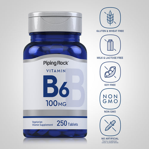 B-6 (Pyridoxine), 100 mg, 250 Tablets