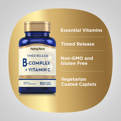 B-Complex plus Vitamin C Timed Release, 100 Coated Caplets