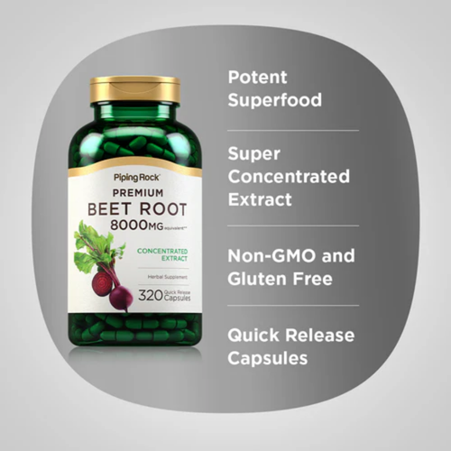 Beet Root Concentrated Extract, 8000 mg, 320 Quick Release Capsules, 2  Bottles