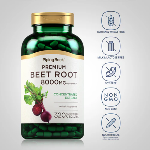 Beet Root Concentrated Extract, 8000 mg, 320 Quick Release Capsules, 2  Bottles