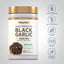 Black Garlic bottle with icons indicating gluten, wheat, milk, lactose, soy free, non-GMO, no artificial flavors, sweeteners, colors, or preservatives.