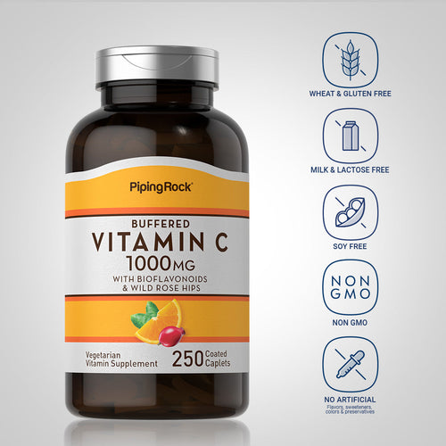 Buffered C 1000 mg with Bioflavonoids & Wild Rose Hips, 250 Coated Caplets