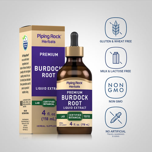 Burdock Root Liquid Extract Alcohol Free, 4 fl oz (118 mL) Dropper Bottle