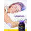 Lifestyle image of adult resting in bed with eyes closed and Carlyle Melatonin 300MCG supplement bottle nearby