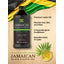 Graphic stating Premium Castor Oil, Nourish Hair, Skin and Nails, A Hypoallergenic Conditioner, Beautiful Shine & Luster, with Island Jamaican Black Castor Oil bottle and Jamaican flag.