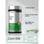Product graphic showing Corn Silk 1200 mg bottle, stating Traditional Herb, Potent, Concentrated Extract, Non-GMO and Gluten Free.