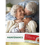 Lifestyle image of smiling older couple embracing, with woman holding a mug, Carlyle Blood Pressure Tea box nearby, and graphic stating MAINTENANCE.