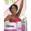 Lifestyle image of smiling woman holding a pink scarf, with Horbaach Skin Rejuvenator with VERISOL Bioactive Collagen Peptides powder bottle and graphic stating Glow.