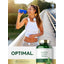 A smiling young woman in activewear drinks from a water bottle, with a Neem Leaf supplement bottle visible.