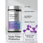 Product highlights graphic stating 3-In-1 Fiber, 25 Probiotic Strains, Non-GMO, Gluten Free, Vegetarian Capsules.