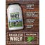 Product graphic stating 33 Grams of Protein Per Serving, Enjoy With Water, Milk or Your Favorite Beverage!, Non-GMO and Gluten Free, Vegetarian Powder, Grass Fed Whey, 33g Protein.