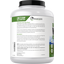 Back label showing Farm to Scoop product information and Our Non-GMO Pledge for grass-fed, pasture-raised whey protein.