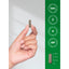 Quick release capsule shown in hand for size reference, measuring 3/4 in, with graphic stating 100% Highest Quality Guaranteed, Only Superior Ingredients