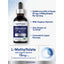 raphic stating 25,000 mcg DFE of Folate (15 mg L-Methylfolate) Per Serving, With Organic Glycerin, Also Known as 5-MTHF, Convenient Liquid Formula