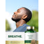 Lifestyle image of adult outdoors with eyes closed, Carlyle Fennel Seed 480MG bottle, and graphic stating BREATHE.