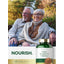 Lifestyle image of smiling older adults sitting outdoors with Pau D’Arco 1500MG supplement bottle and graphic stating NOURISH.