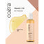 Graphic stating Vitamin E Oil, skin moisturizer, 100% Pure Oils, with Coera Vitamin E Oil bottle and oil texture.