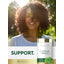 Lifestyle image of smiling adult outdoors with Cissus bottle and graphic stating SUPPORT.