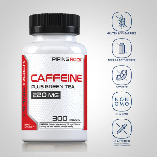 Caffeine Plus Green Tea, 220 mg, 300 Tablets