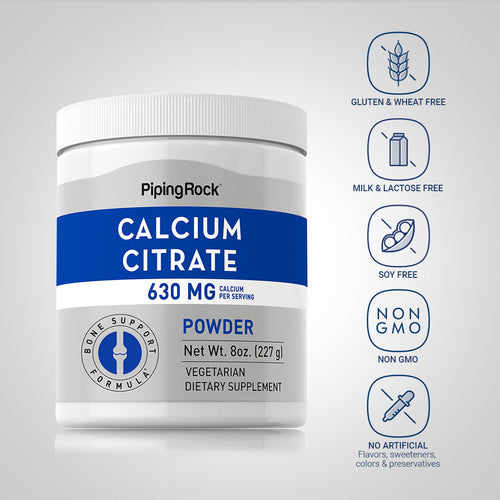 Calcium Citrate Powder, 630 mg (per serving), 8 oz (227 g) Bottle
