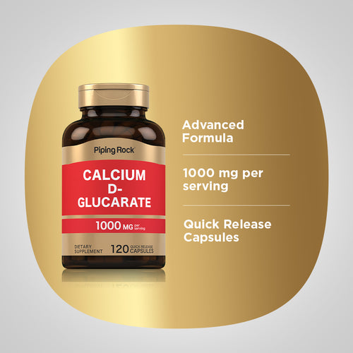 Calcium D-Glucarate, 1000 mg (per serving), 120 Quick Release Capsules