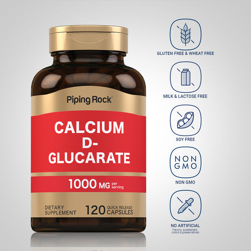 Calcium D-Glucarate, 1000 mg (per serving), 120 Quick Release Capsules